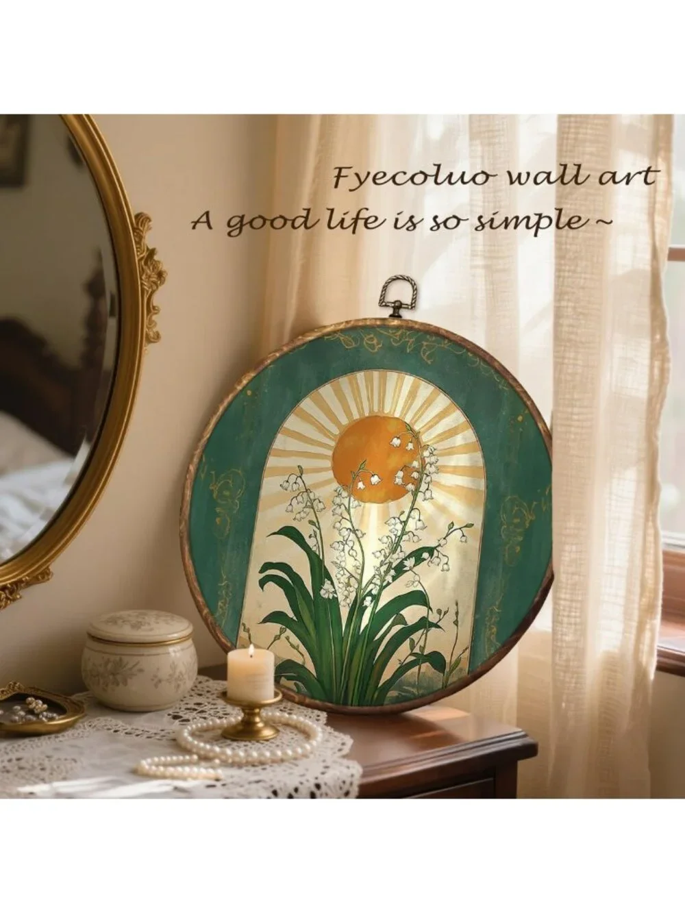 Vintage Art Nouveau Lily of The Valley Wall Decor - Spiritual Floral Canvas
